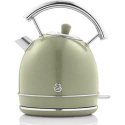 Swan - SK14630GNEU Retro Bouilloire, 1,8 l, Acier Inoxydable sans bpa, Résistance Cachée, sans Fil 3000W Vert