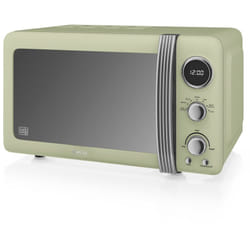 Swan - SM22030GNEU Retro Micro-ondes Numérique 20L, 5 Niveaux Puissance, Décongélation, Minuterie 800W Vert