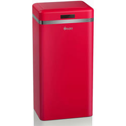 SWAN SWKA4500RNEU Retro Poubelle à Ouverture Automatique avec Capteur, Métal, 45 Litres, Vintage Rouge