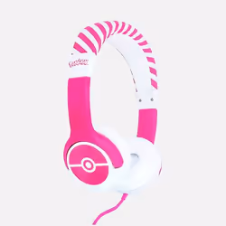 OTL Technologies Pokémon Pokéball Pink Kids, Avec fil, Jouer, 20 - 20000 Hz, 88 g, Écouteurs, Rose, Blanc