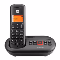 Motorola E211, Téléphone DECT, Combiné sans fil, Haut-parleur, 50 entrées, Identification de l'appelant, Noir