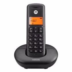 Motorola E201, Téléphone DECT, Combiné sans fil, Haut-parleur, 50 entrées, Identification de l'appelant, Noir
