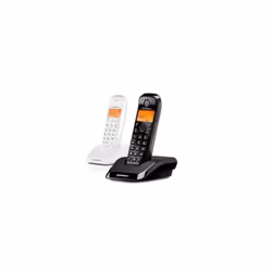 Motorola S12 Duo, Téléphone DECT, Combiné sans fil, Identification de l'appelant, Noir, Blanc