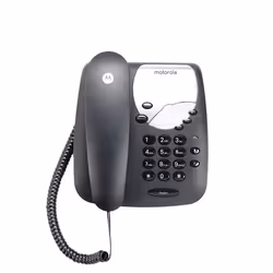 Motorola CT1, Téléphone analogique, Combiné filaire, 20 entrées, Noir