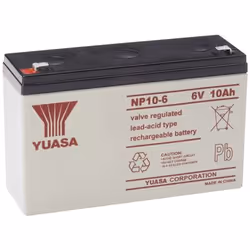 Yuasa NP10-6, Sealed Lead Acid (VRLA), 6 V, Blanc, 10000 mAh, 1,93 kg