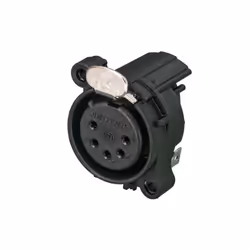 Neutrik NC5FAH, XLR, Noir, Acier inoxydable, Bronze, Polyamide, Acier, IP40, 1,5 V, 6 mΩ