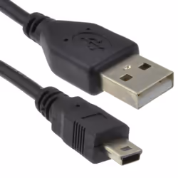 kenable 002001, 0,5 m, USB A, Mini-USB B, USB 2.0, Noir
