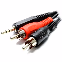 kenable 003501, 3,5mm, Mâle, 2 x RCA, Mâle, 1,2 m, Noir