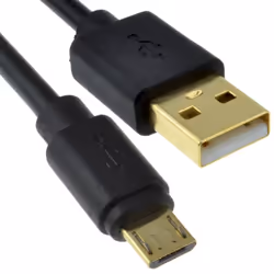 kenable 009027, 2 m, USB A, Micro-USB B, USB 2.0, Noir
