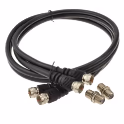 kenable 009122, 1 m, RG-6/U, 2x F, 2x F, Noir
