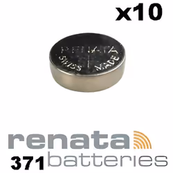 Renata 371 SR920SW Lot de 10 piles bouton pour montre Fabriquées en Suisse 155 V