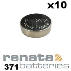 Renata 371 SR920SW Lot de 10 piles bouton pour montre Fabriquées en Suisse 155 V