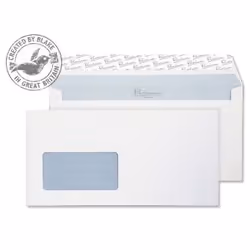 Blake 33216, DL+ (114 x 229 mm), Blanc, 90 x 45 mm, 120 g/m², Forest Stewardship Council (FSC), 229 mm