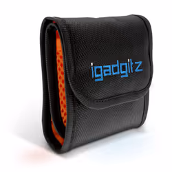 iGadgitz U4536, Lens sleeve case, Noir, Orange, Nylon, Velcro