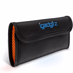iGadgitz U4537, Lens sleeve case, Noir, Orange, Nylon, Velcro