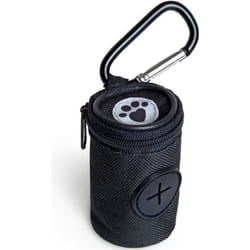 igadgitz Home U7168 Distributeur Sac a Crottes Chien en Tissu Porte Sac Dejection Canine avec Mousqueton - Noir