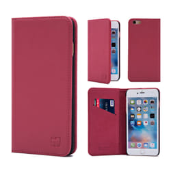 32nd Classic Real Leather Book Wallet 4" Folio porte carte Rose, Rose