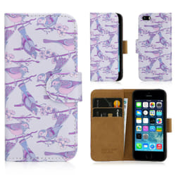 32nd PU Leather Floral Design Book Wallet 4" Folio porte carte Multicolore