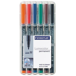 Staedtler 317 WP6 marqueur indélébile Noir, Bleu, Marron, Vert, Orange, Rouge 6 pièce(s)