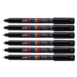 Lot de 6 marqueurs Posca PC-1MR noir  pointe extra-fine calibrée