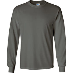 T-shirt uni à manches longues Gildan pour homme (Gris foncé)