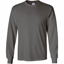 T-shirt uni à manches longues Gildan pour homme (Gris foncé)