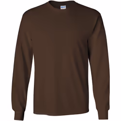 T-shirt uni à manches longues Gildan pour homme (Chocolat noir)