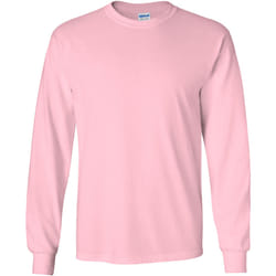 T-shirt uni à manches longues Gildan pour homme (Rose clair)