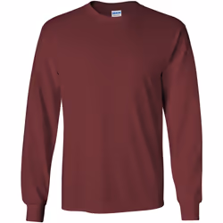 T-shirt uni à manches longues Gildan pour homme (Bordeaux)