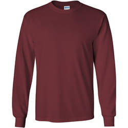 T-shirt uni à manches longues Gildan pour homme (Bordeaux)
