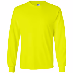 T-shirt uni à manches longues Gildan pour homme (Vert sécurité)
