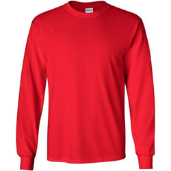 T-shirt uni à manches longues Gildan pour homme (Rouge)