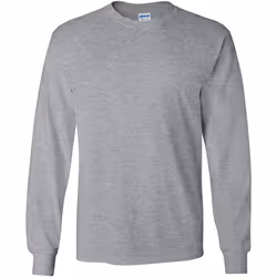 T-shirt uni à manches longues Gildan pour homme (Gris sport)