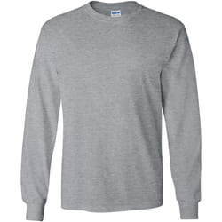 T-shirt uni à manches longues Gildan pour homme (Gris sport)