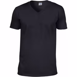 Gildan - T-shirt à manches courtes et col en V - Homme (Noir)