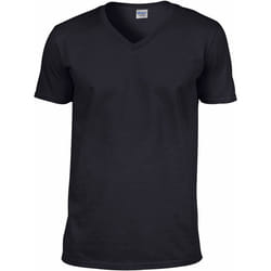 Gildan - T-shirt à manches courtes et col en V - Homme (Noir)