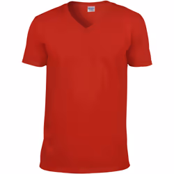 Gildan - T-shirt à manches courtes et col en V - Homme (Rouge)