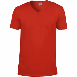 Gildan - T-shirt à manches courtes et col en V - Homme (Rouge)