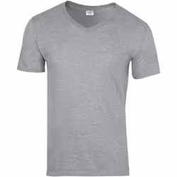 Gildan - T-shirt à manches courtes et col en V - Homme (Gris sport)