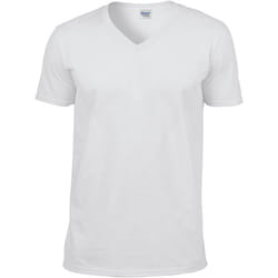 Gildan - T-shirt à manches courtes et col en V - Homme (Blanc)