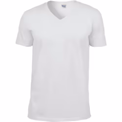 Gildan - T-shirt à manches courtes et col en V - Homme (Blanc)