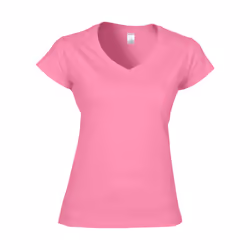 Gildan - T-shirt à manches courtes et col en V - Femme (Azalée)