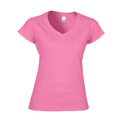 Gildan - T-shirt à manches courtes et col en V - Femme (Azalée)