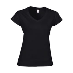 Gildan - T-shirt à manches courtes et col en V - Femme (Noir)