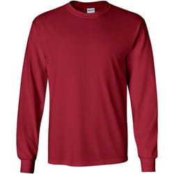 T-shirt uni à manches longues Gildan pour homme (Rouge cardinal)