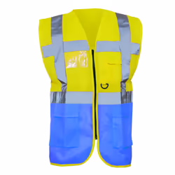Yoko - Gilet de sécurité - Unisexe (Jaune/ Bleu roi)