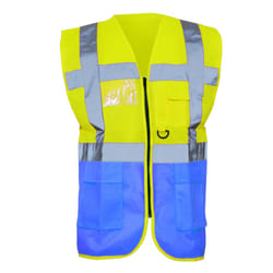 Yoko - Gilet de sécurité - Unisexe (Jaune/ Bleu roi)