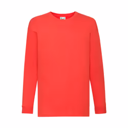 Fruit Of The Loom - T-Shirt à manches longues - Enfant unisexe (Rouge)
