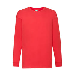 Fruit Of The Loom - T-Shirt à manches longues - Enfant unisexe (Rouge)