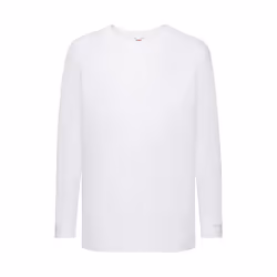 Fruit Of The Loom - T-Shirt à manches longues - Enfant unisexe (Blanc)